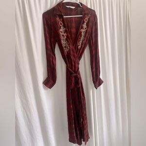 Zara plaid wrap dress